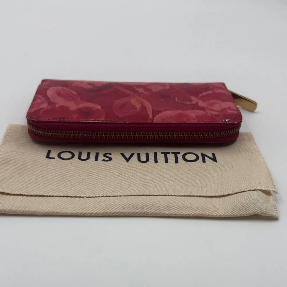 Louis Vuitton Vernis Zippy Wallet Red Patent Leather Monogram